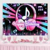 Musik Kopfhörer Funkeln Beleuchtung Glücklich Geburtstag Hintergrund